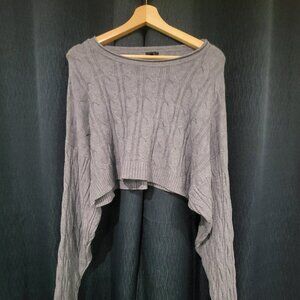 Cozy Cropped Sweater, Blue, Size M/L